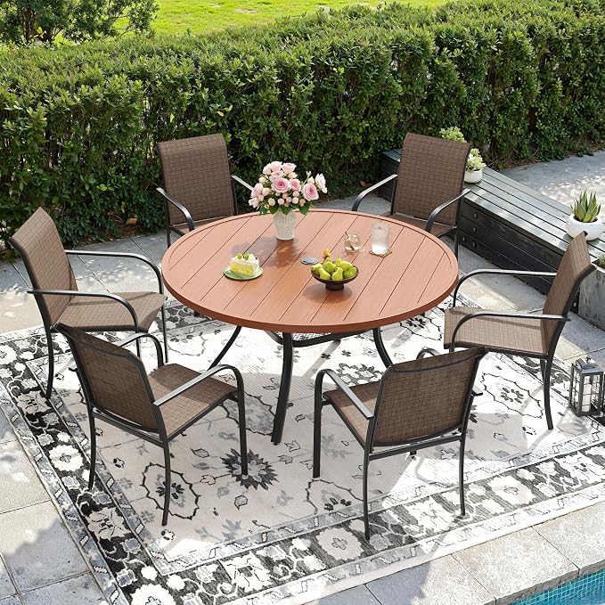 DIFY Patio Dining Chairs Set of 4, Stackable Outdoor Metal Chairs - Image 2