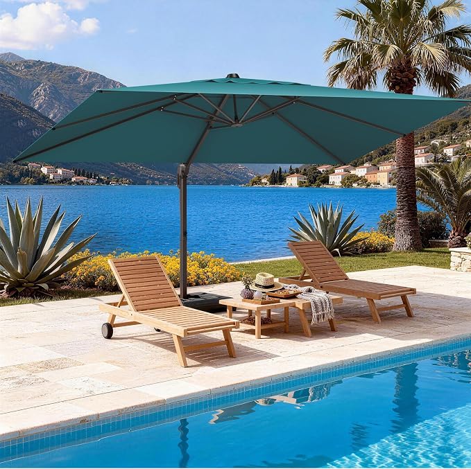 9' X 12' Cantilever Patio Umbrella Rectangle Outdoor Umbrella by ORYNTREX