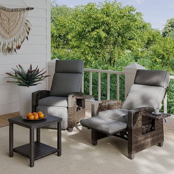 Grand patio Outdoor Recliner Air Pump 150° Lay Flat Reclining Chair - Image 5