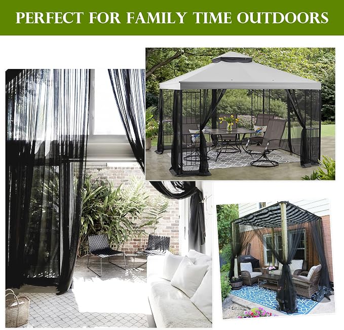 RYB HOME Mosquito Netting Outdoor Curtains - Image 5