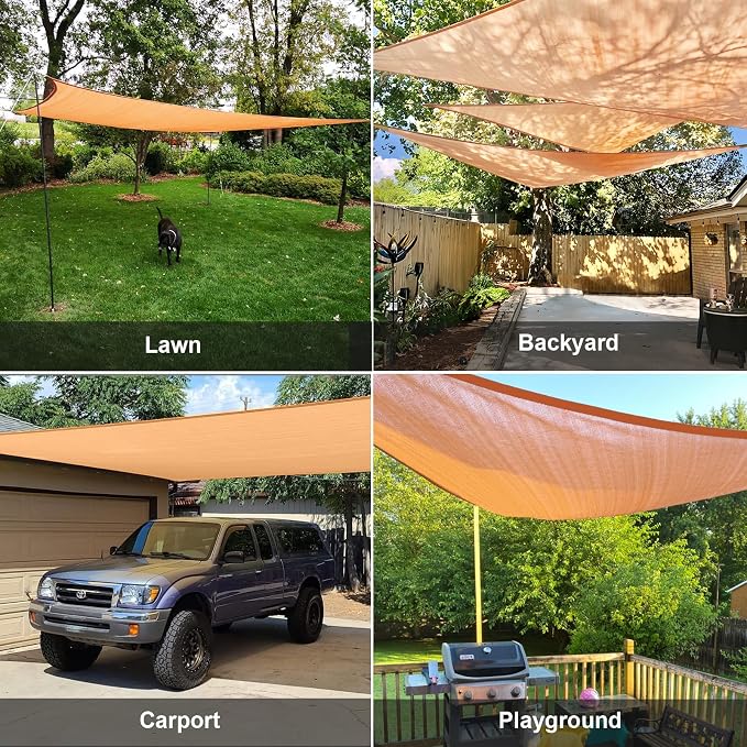 Sun Shade Sail 16'x21'x26.4' Peach Fuzz Triangle Custom Size | 95% UV Block - Image 7