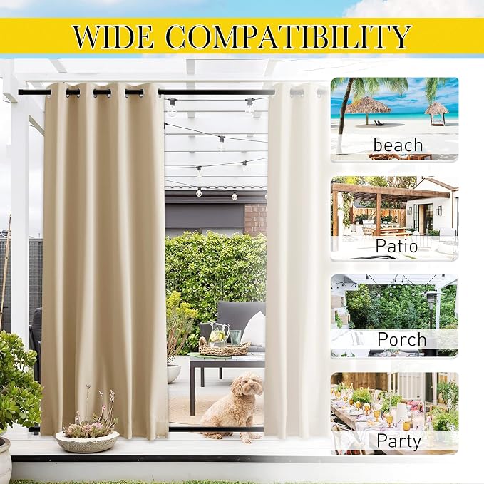 NICETOWN 2 PCs Outdoor Curtains - Image 8