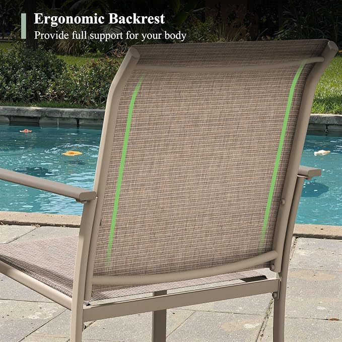 Outdoor Chairs Set of 2, Stackable Patio Dining Chairs - Image 6