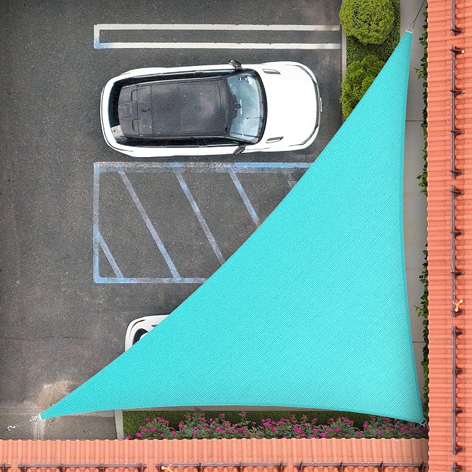 Royal Shade 13' x 22' x 25.6' Turquoise Triangle Sun Shade Sail Order to Make by RoyalShade
