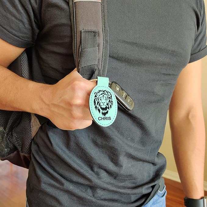 LaserGram Oval Keychain, Sunflowers, Personalized Engraving Included