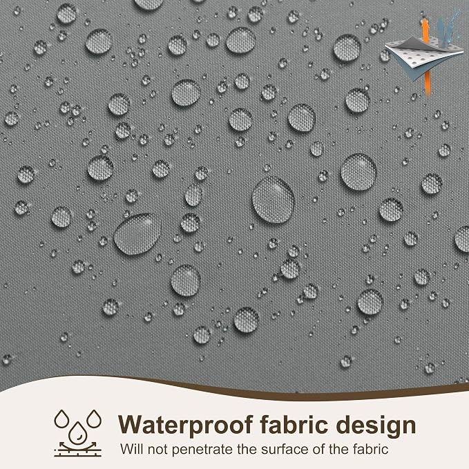 Outdoor Curtains for Patio Waterproof Rod Pocket 4 Pcs 54x95 Inch Grey | - Image 5