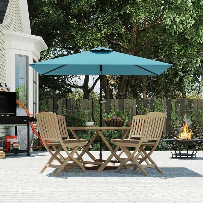 6.5' x 10' Rectangular Patio Umbrella Large Outdoor Market Umbrella w/UV - Image 2