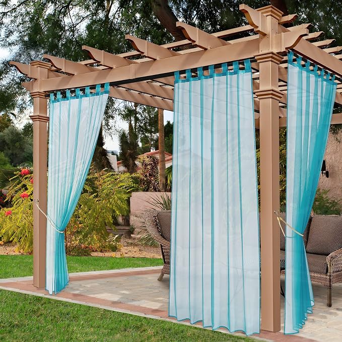 NICETOWN 2 Panels Voile Sheer Outdoor Curtains - Image 7