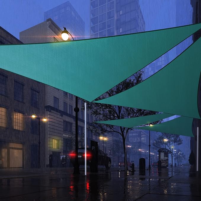 Royal Shade 12' x 14' x 18.4' Turquoise Triangle Waterproof Sun Shade Sail - Image 7