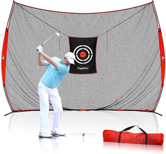 Gagalielo Golf Hitting Net：Professional Practice Accuracy with Target Mat Driving Swing Indoor Outdoor Training Backyard Garage Gift for Golfers