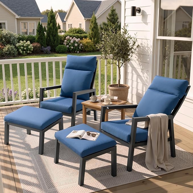 Pellebant 4-Piece Aluminum Outdoor Recliner chair by Pellebant