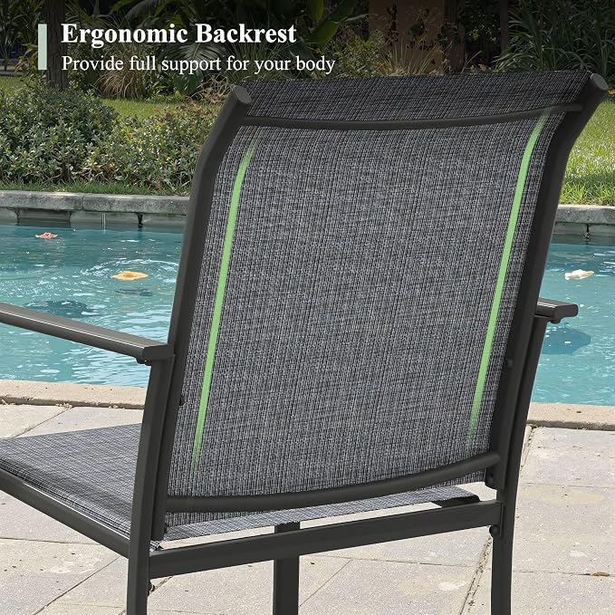 Outdoor Chairs Set of 2, Stackable Patio Dining Chairs - Image 5