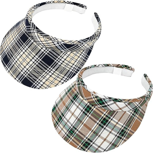 2 Pack Visor Women Men Sun Hat Clip On Visors Adjustable Sport Wide Brim Cap