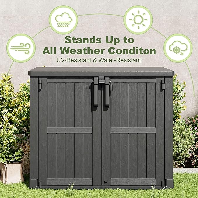36 Cu Ft Resin Outdoor Storage Shed, Weatherproof Horizontal Outdoor Storage - Image 6