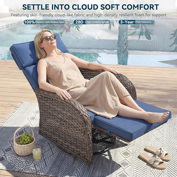 Zero Gravity Patio Swivel Recliner Chair - Image 4