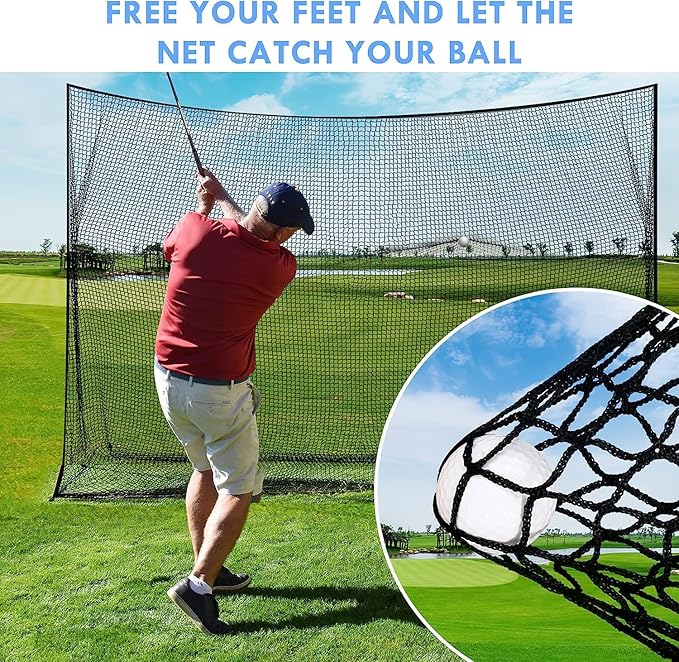 Golf Net,10Ft,15Ft,20Ft,25Ft, 30Ft, 40Ft Golf Practice Net,Sports Practice Barrier Net, Heavy Duty Ball Netting Golf Hitting Net, DIY Ball Net,Baseball Net Hockey Net and Chipping Net