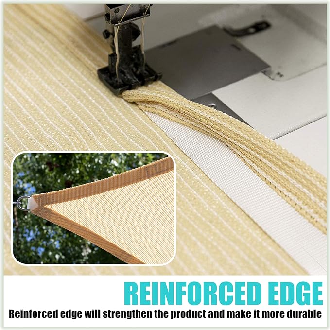 Amgo Custom Size 11' x 18' x 21.1' Black Right Triangle Sun Shade Sail UPF50+ - Image 5