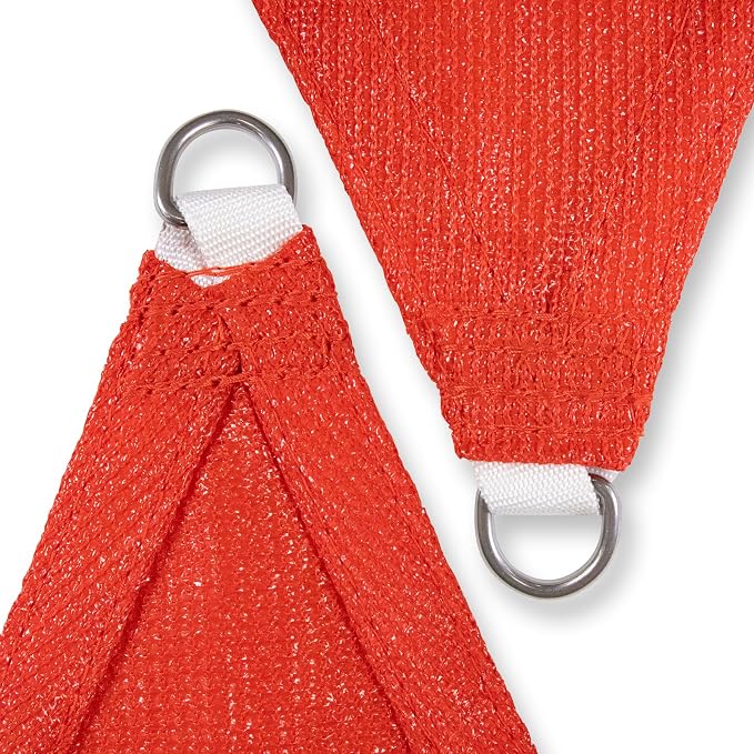 Amgo Custom Size 21' x 21' x 29.7' Red Right Triangle Sun Shade Sail UPF50+ - Image 8