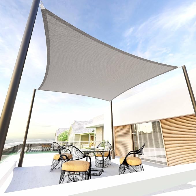 Tronssien Rectangle 12'x16' Sun Shade Sail, 95% UV Blockage Canopy Awning by Tronssien
