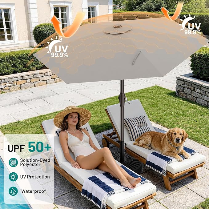 7.5FT Patio Umbrella Table Market Umbrella - Image 4