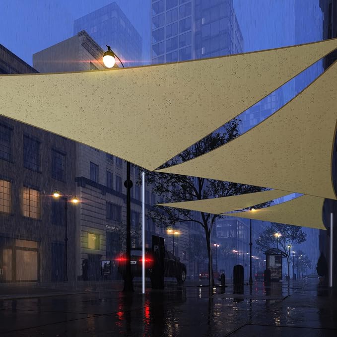 Royal Shade 12' x 18' x 21.6' Beige Triangle Waterproof Sun Shade Sail Order to - Image 7
