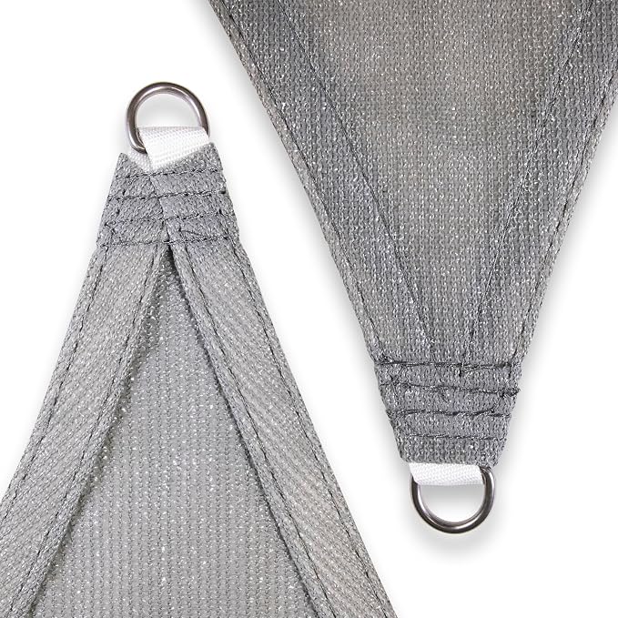 Amgo Custom Size 23' x 23' x 32.5' Gray Right Triangle Sun Shade Sail UPF50+ - Image 8