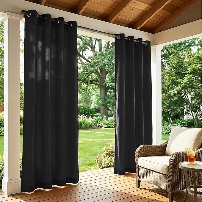 Set of 2 Outdoor Curtains for Patio Waterproof, Breathable Grommet Panels for - Image 2