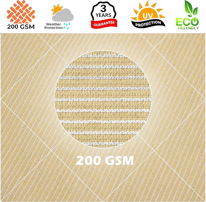 Royal Shade 9' x 22' Beige Rectangle Square Sun Shade Sail Order to Make - Image 8