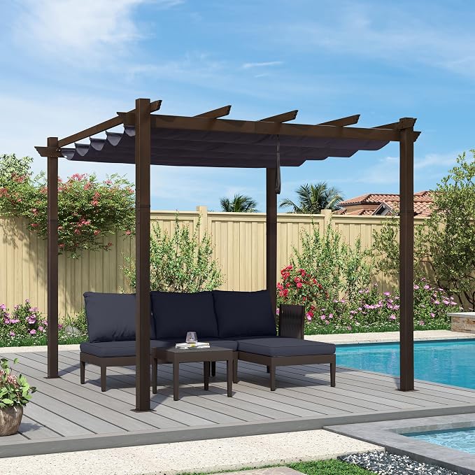 PURPLE LEAF Pergola 10' X 10' Metal Sun Shade and Bronze Shelter, All-aluminum - Image 2