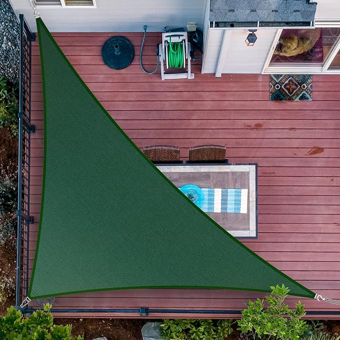 14' x 15' x 20.5' Green Sun Shade Sail UPF50 Right Triangle smTAPT12 Canopy by ShadeMart