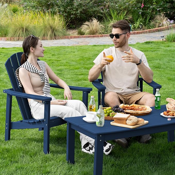 Compact Stackable Adirondack Chairs Set of 2, All-Weather - Image 2