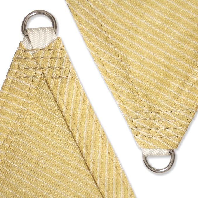 Amgo Custom Size 18' x 18' x 18' Beige Triangle Sun Shade Sail UPF50+ AGTAPT12 - Image 8