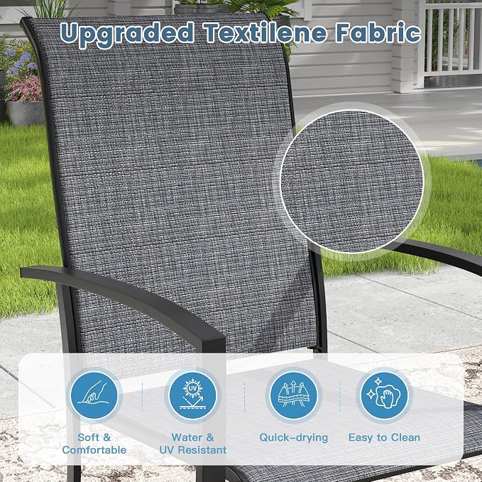 DIFY Patio Chairs Set of 4, Stackable Outdoor Dining Chairs - Image 6