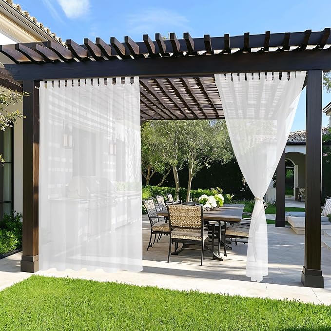 NICETOWN 2 Panels Outdoor Sheer Curtains by NICETOWN