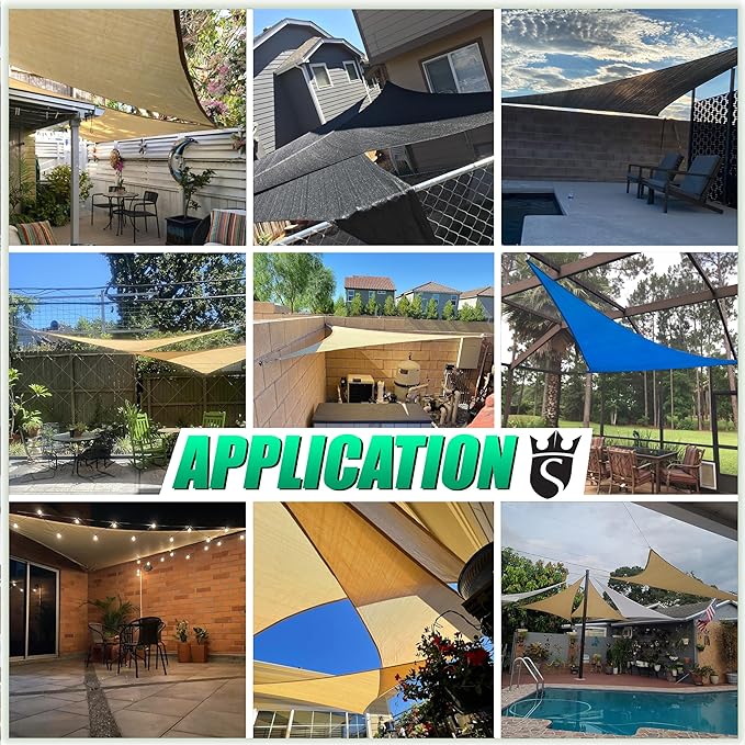 Royal Shade 16' x 22' x 27.2' Sand Beige Right Triangle Sun Shade Sail Order to - Image 4