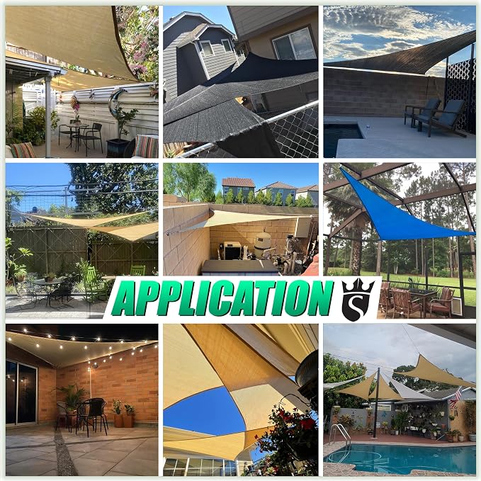 Royal Shade 7' x 7' x 7' White Triangle Sun Shade Sail Order to Make RTAPT8 - Image 4