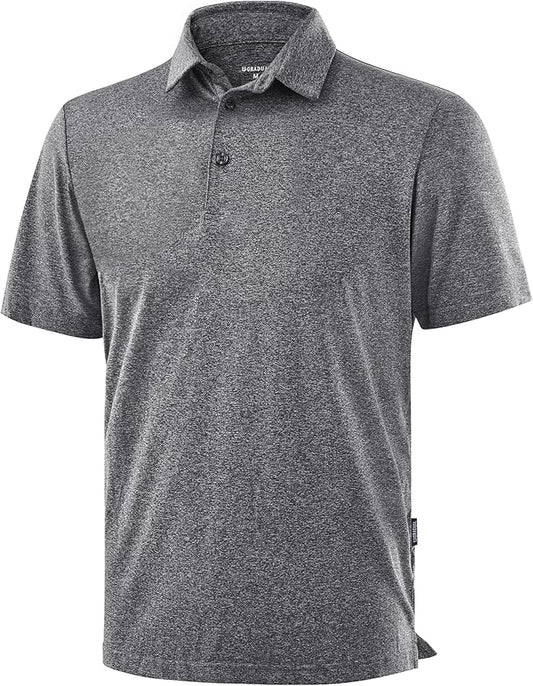 Golf Shirts Heather Polo Short Sleeve Dry Fit Lightweight Moisture Wicking Collared Shirts Casual Athletic Business
