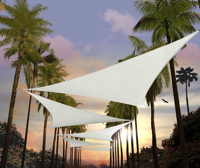 Amgo Custom Size 4' x 4' x 4' White Triangle Sun Shade Sail UPF50+ AGTAPT12 by Amgo
