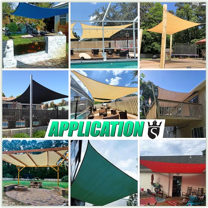 Royal Shade 21' x 23' Custom Size Turquoise Rectangle Sunshade Sail - Image 5