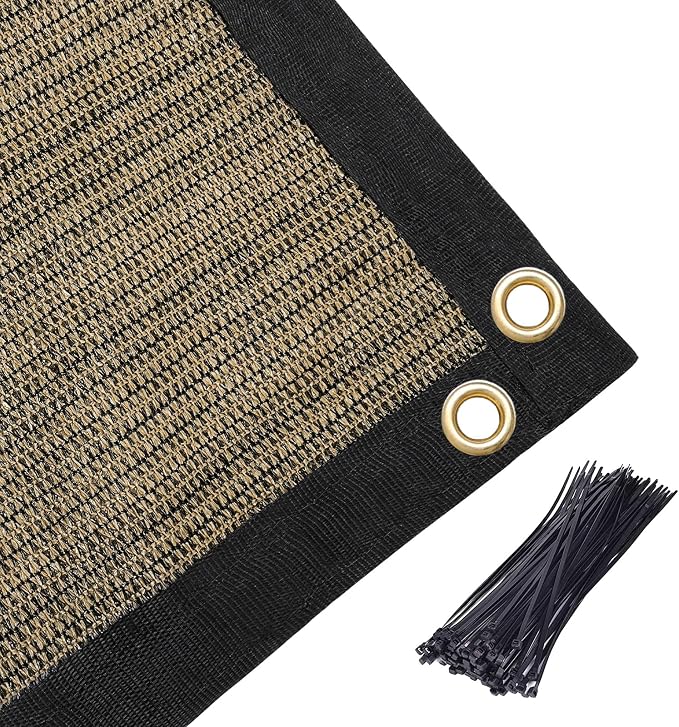Amagenix 90% Shade Fabric 18'X 18' Mocha Sun Shade Cloth - Image 6
