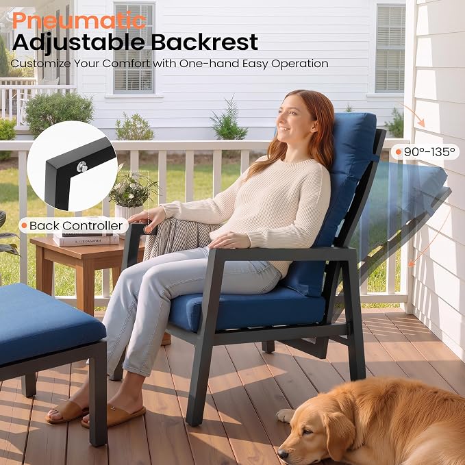 Pellebant 4-Piece Aluminum Outdoor Recliner chair - Image 3