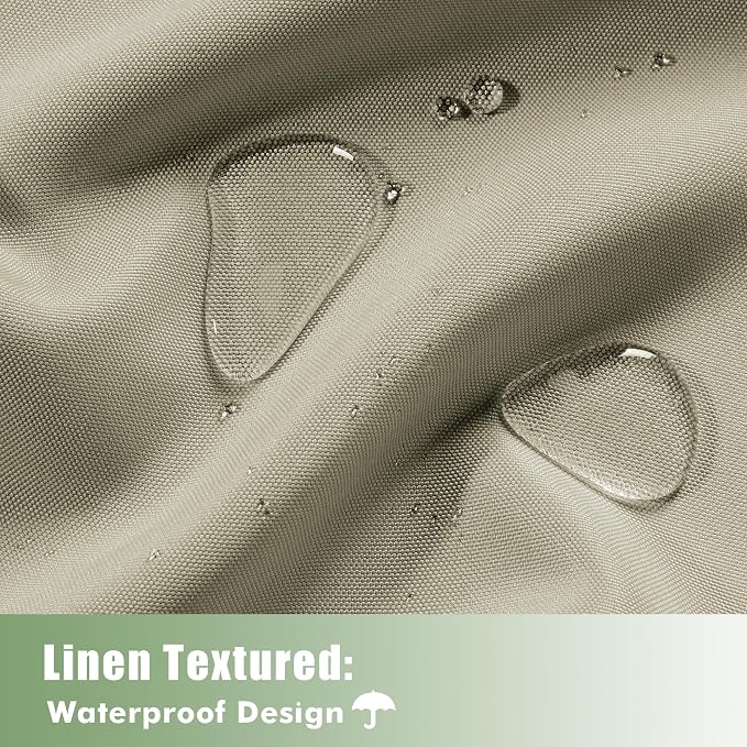 HolidayIdeas Outdoor Curtains for Patio Waterproof 6 Pcs 54x95 Inch Taupe | - Image 2