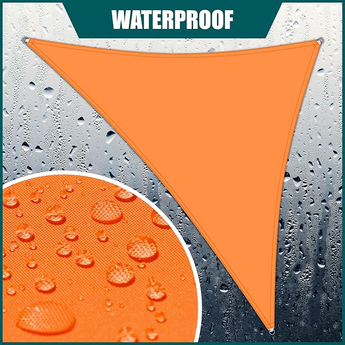 Royal Shade 8' x 8' x 8' Orange Triangle Waterproof Sun Shade Sail Order to - Image 2