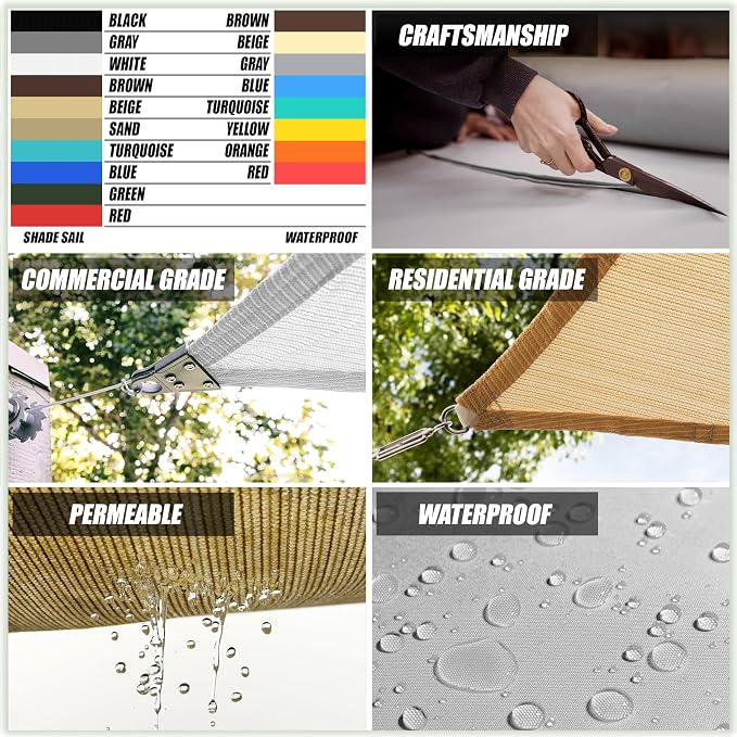Amgo Custom Size 24' x 24' x 33.9' White Right Triangle Sun Shade Sail UPF50+ - Image 3