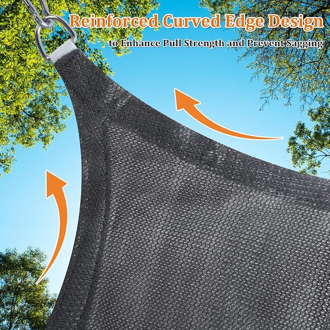 Shade&Beyond Custom Sun Shade Sail 13'x18'x22.2' Triangle Sun Sail Shades Patio - Image 5
