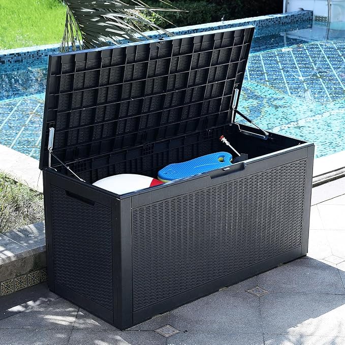 YITAHOME 100 Gallon Large Resin Deck Box Outdoor Storage Boxes - Image 7