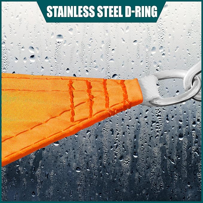 Royal Shade 6' x 7' x 9.2' Orange Triangle Waterproof Sun Shade Sail Order to - Image 4
