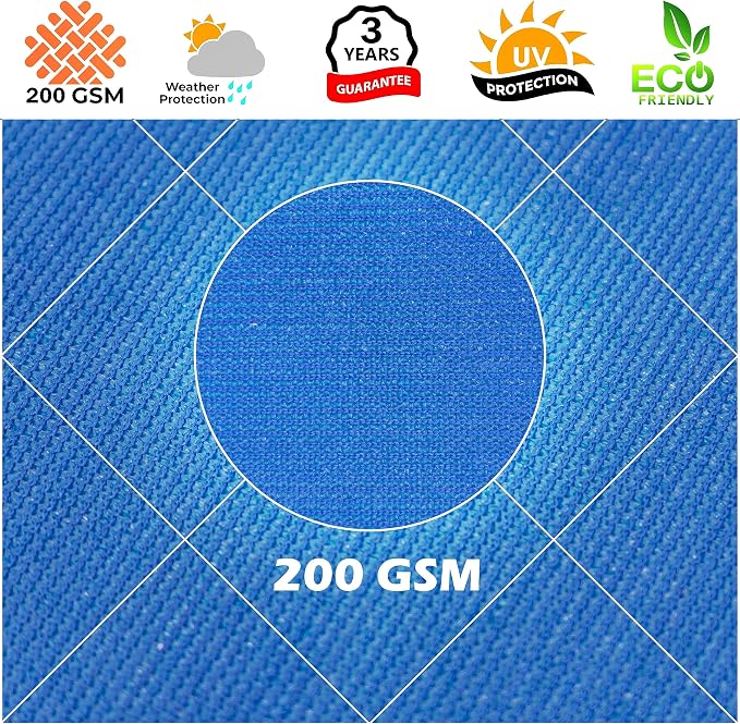 Royal Shade 22' x 22' Custom Size Blue Rectangle Sunshade Sail - Image 8