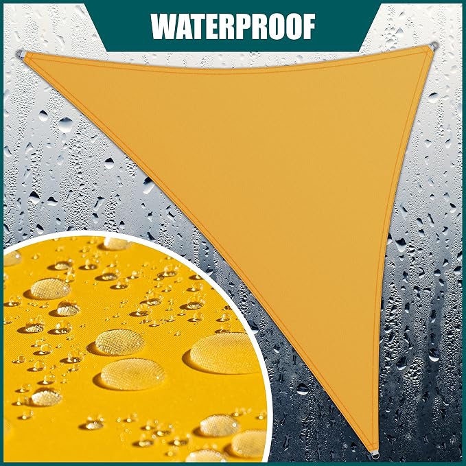 Royal Shade 12' x 13' x 17.7' Yellow Triangle Waterproof Sun Shade Sail Order - Image 2