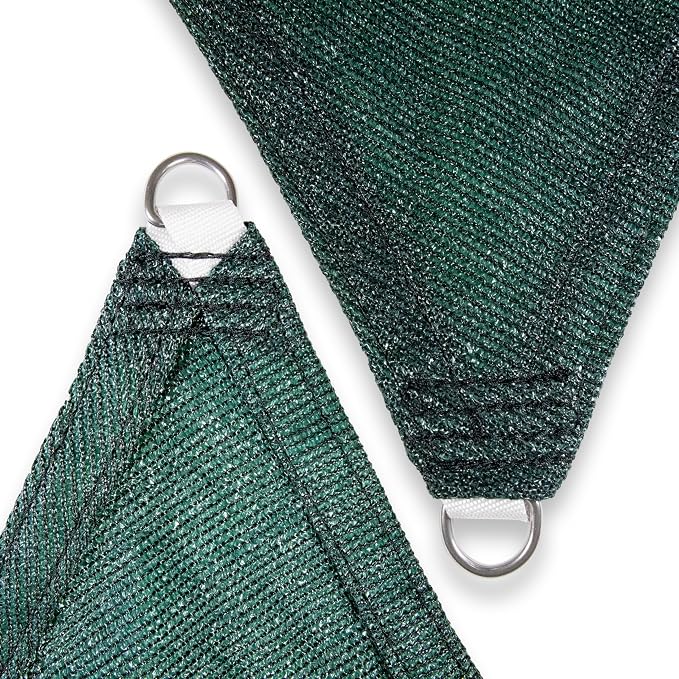 Amgo Custom Size 17' x 24' x 29.4' Green Right Triangle Sun Shade Sail UPF50+ - Image 8